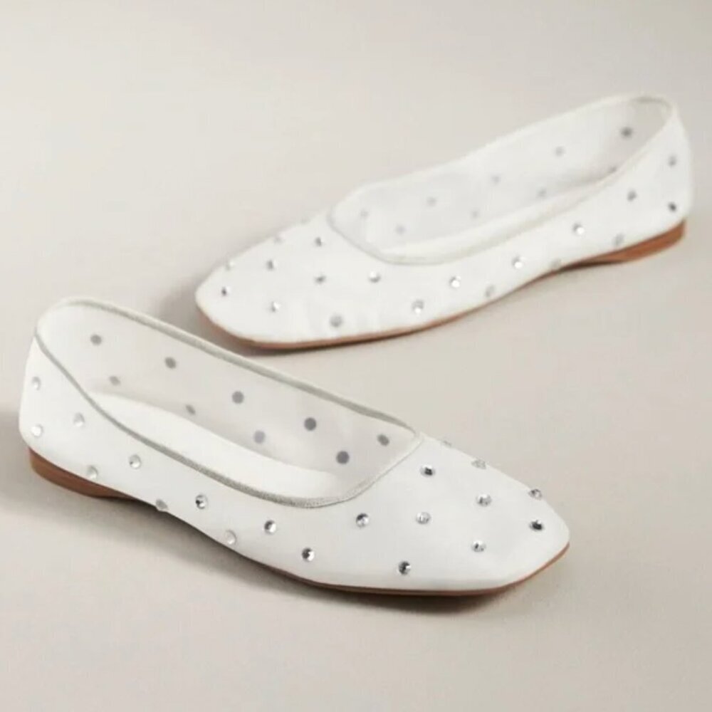 Jeffrey Campbell Gem Flats in White size 9.5